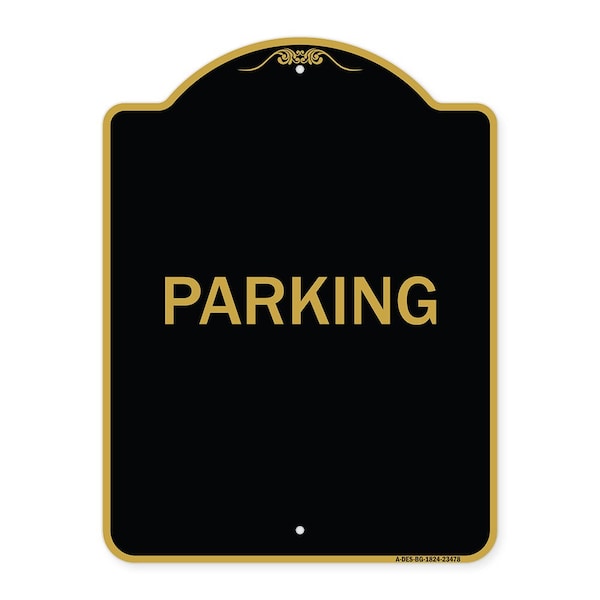 Signmission Designer Series Sign-Parking, Black & Gold Aluminum Architectural Sign, 18" x 24", BG-1824-23478 A-DES-BG-1824-23478 - main